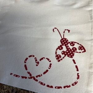 New handmade red sparkling glitter ladybug canvas tote for errands, gym,